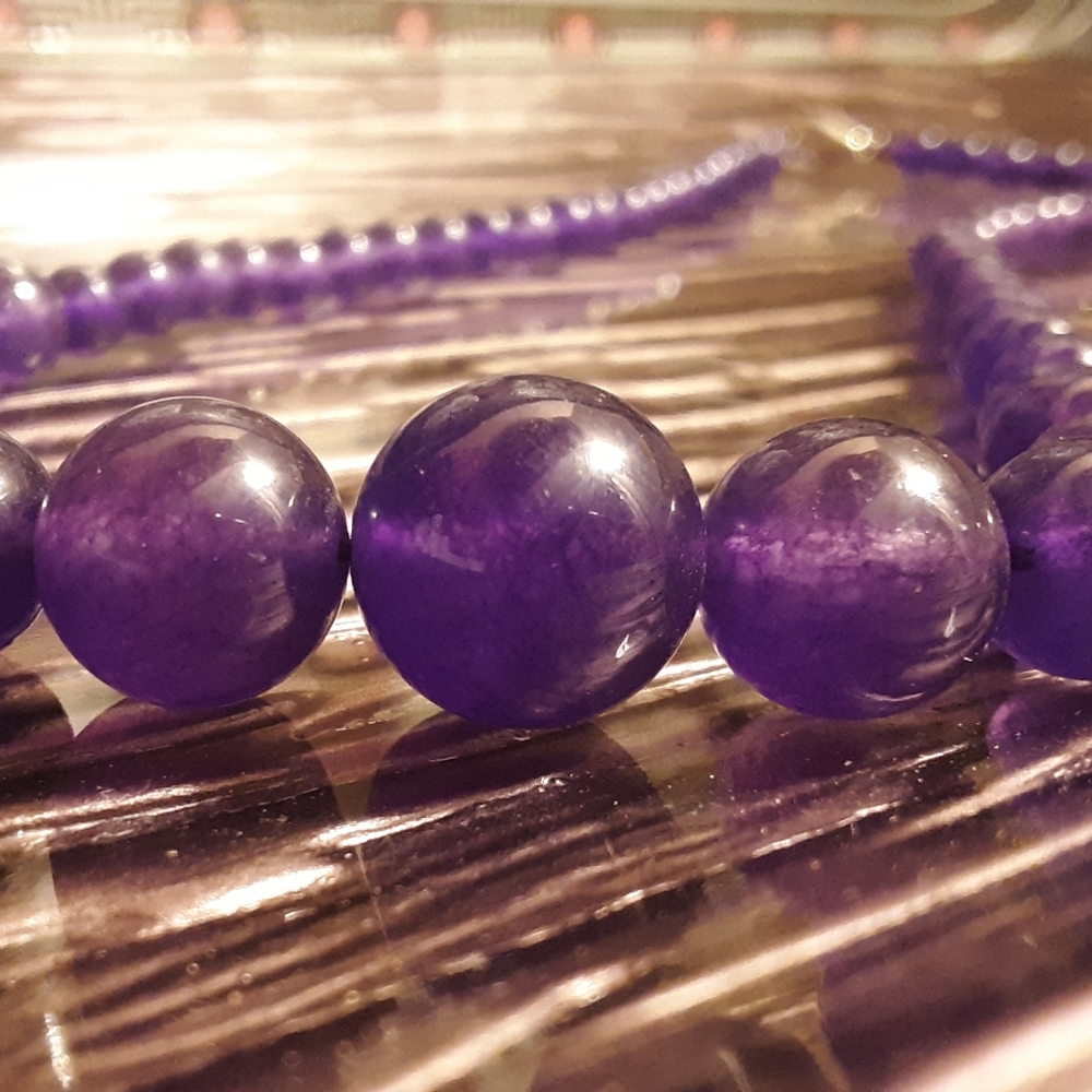 Amethyst crystal bead necklace